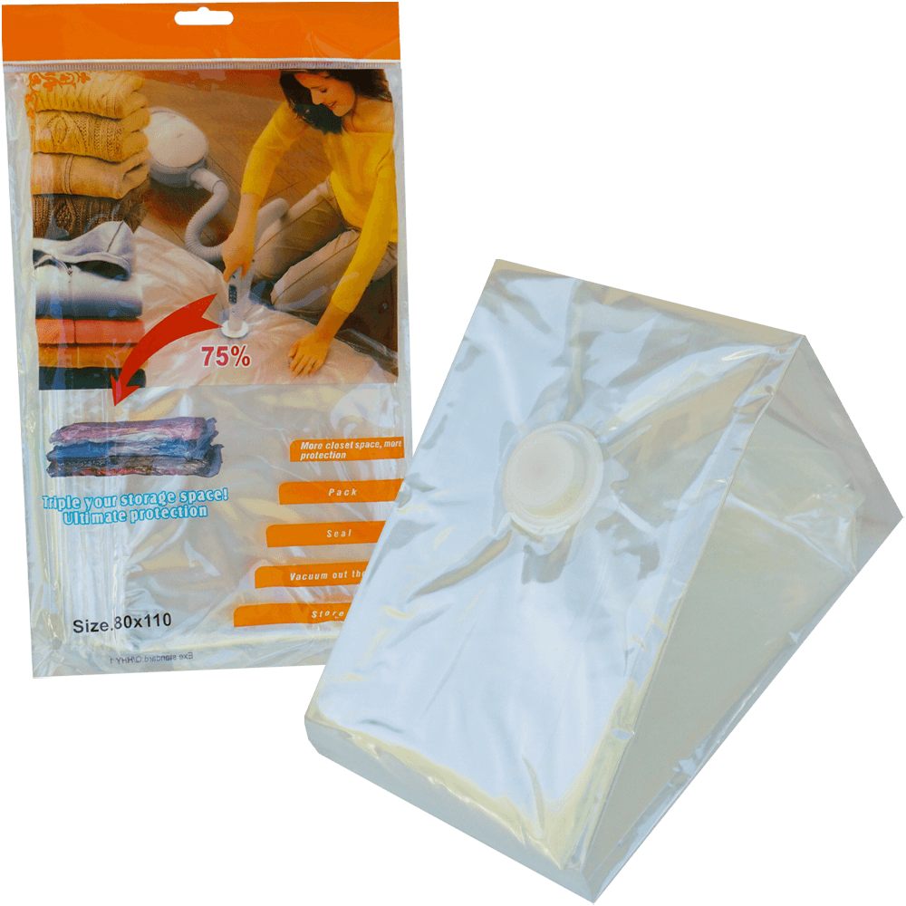 Sac vacuum pentru vidat haine, folie de plastic, transparent, 80 x 110 CM